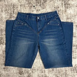 Mid Rise Western Y2K Style Jeans
